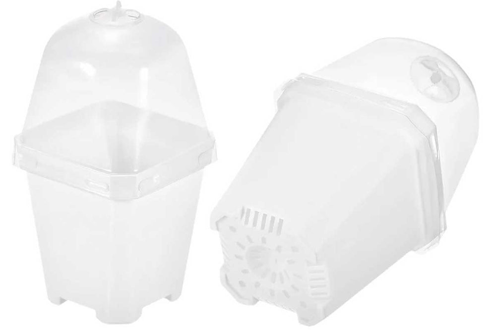 Clear PlantScraper Nursery Pot with Lid for individual propagation