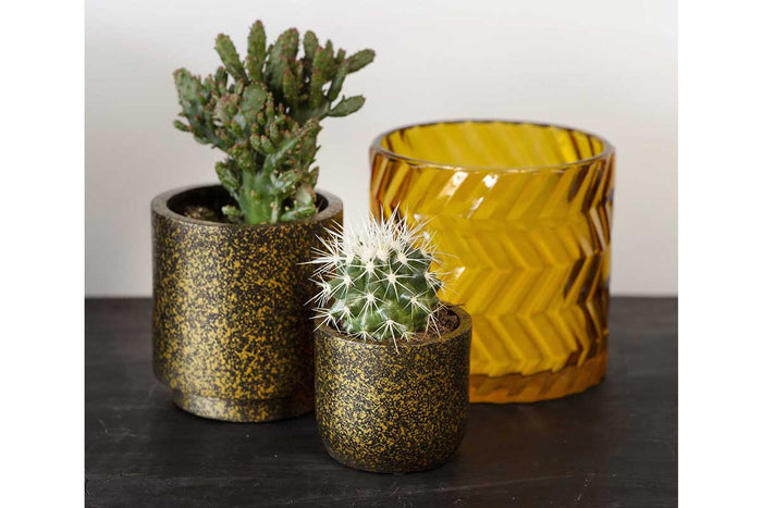 Capi Vase cylinder Terrazzo gold