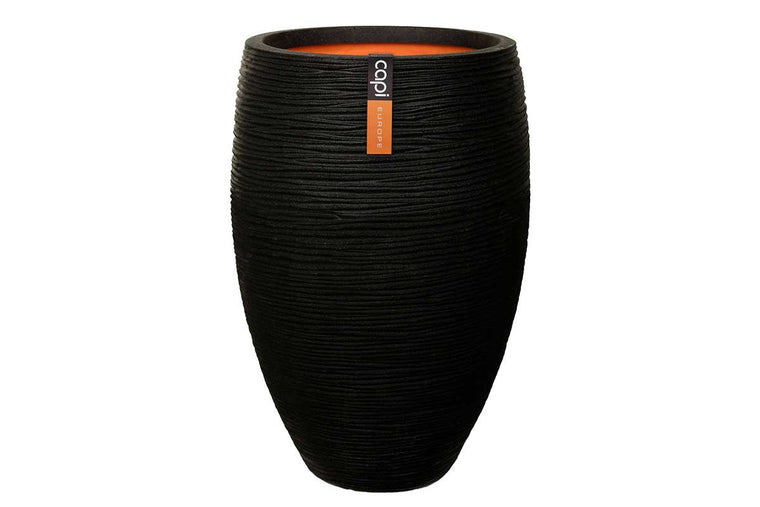 Capi Vase elegant deluxe Rib NL black 38cm (KBLR1131)