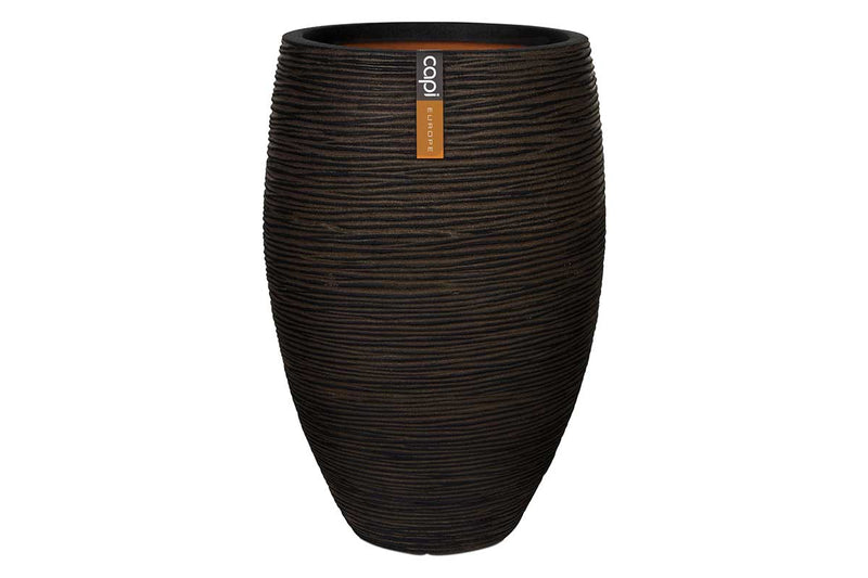 Capi Vase elegant deluxe Rib NL dark brown 38cm (KDBR1131)