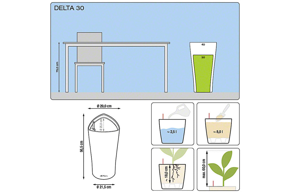 
                  
                    Lechuza Delta 30 διαστάσεις
                  
                