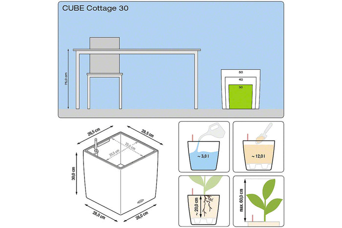 Lechuza Cube Cottage 30 διαστάσεις