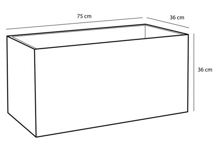 Stream rectangle dark grey 75cm (153618-C)