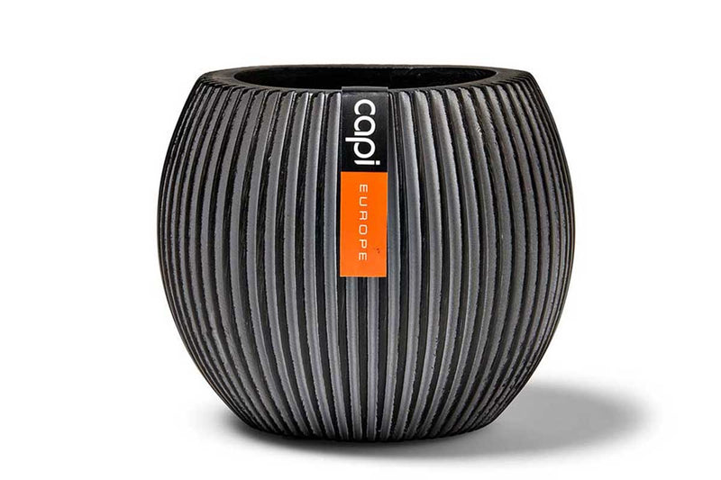 Capi vase ball groove black 13cm (BGVZ109)