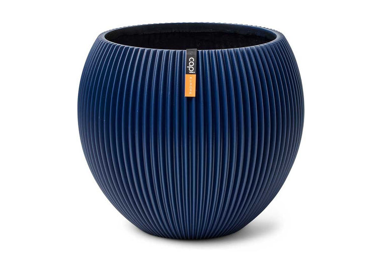 Capi Vase ball groove dark blue 13cm (BGVDB109)