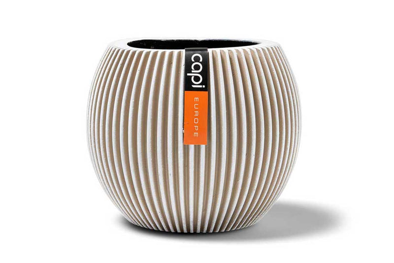 Capi Vase ball groove ivory 10cm (BGVI101)