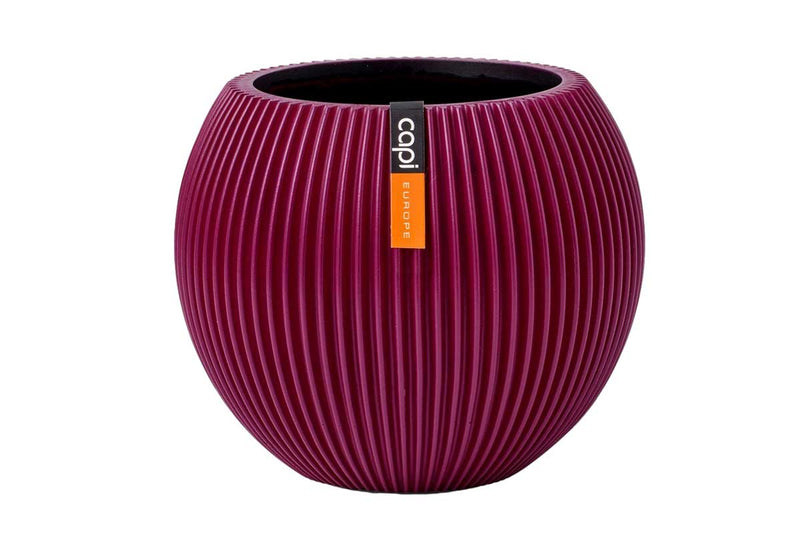 Capi Vase ball groove purple 10cm (BGVP101)