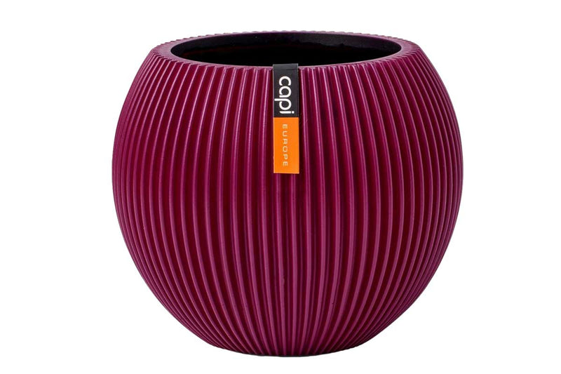 Capi Vase ball groove purple 13cm (BGVP109)
