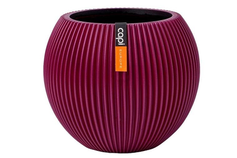 Capi Vase ball groove purple 18cm (BGVP102)