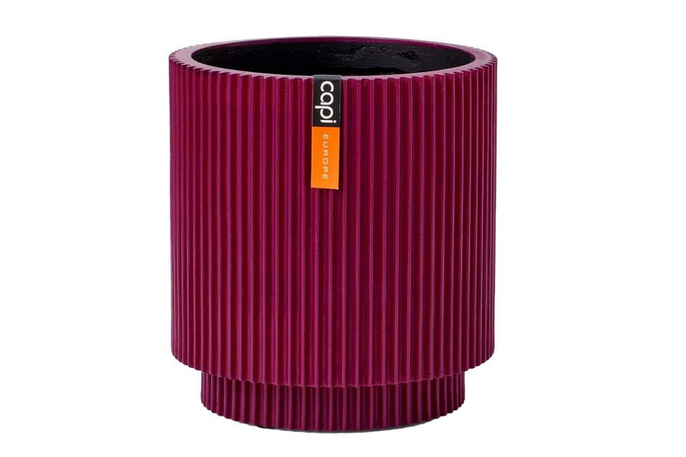 Capi Vase cylinder groove purple 11cm (BGVP312)